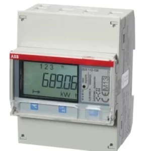ABB-B23-112-100.webp ABB B23 112-100, Energy Meter, Modular, DIN Rail, Three Phase, 65 A, 220 to 400 Vac, Class B, Pulse Output, RS485