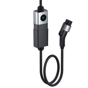 Front-1.jpg portable charger with DISPLAY control box 11kW (3X16A), TYPE2-CEE RED, 16A x 3phases, 5m