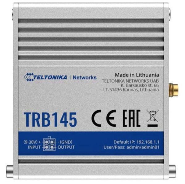TRB145 Industrial Rugged LTE RS485 Gateway 4G/LTE (Cat 1), 3G, 2G