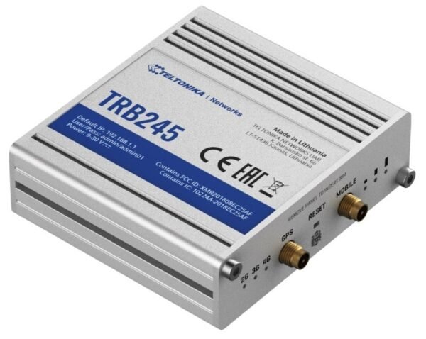 TRB245 Industrial Rugged LTE Gateway 4G/LTE (Cat 4), 3G, 2G, Dual Sim