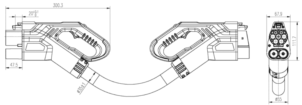 CCS 1 to CCS 2 Fast Charge Adapter