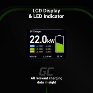 Green Cell Wallbox 22kW with Display & Type 2 socket, RFID - Image 3