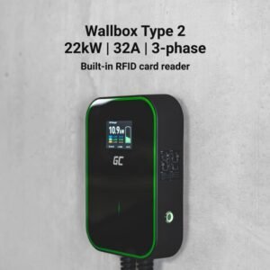 Green Cell Wallbox 22kW with Display & Type 2 socket, RFID - Image 4