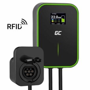 Green Cell Wallbox 22kW with Display & Type 2 socket, RFID