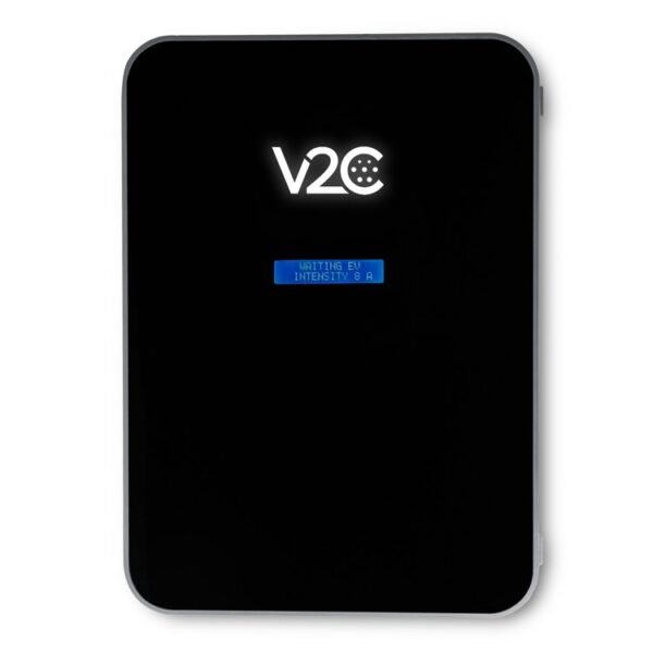 V2C Trydan 22kW socket with Display, 3 Phase, Type 2 socket, Black, Solar